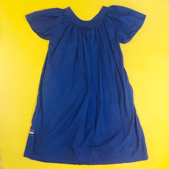 VTG 80s Mexican Embroidered Floral Flutter Sleeve Dress - Picture 3 of 4